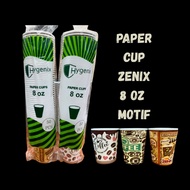 [ 50 PCS ] HOT PAPER CUP HYGENIX MOTIF 8OZ (240ML) MULTIPURPOSE HEAT-RESISTANT COFFEE & TEA PAPER CU