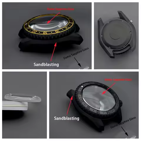 Mod SPB185 SPB187 Black Sandblasting Watch Case Sapphire Crystal 200M Waterproof Fit 7S26 NH35 NH36