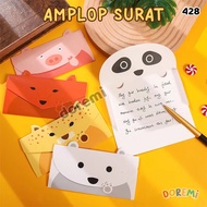 DOREMI Greeting Card Envelope Letter Angpao Animal Character Motif Animal Model Envelope Card Write 