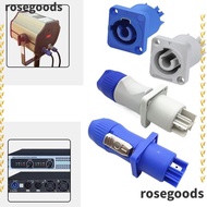 ROSEGOODS1 Powercon Connector, 250V Blue White NAC3FCA NAC3FCB AC Male Plug, 20A Aviation Socket 20A 3 PIN Socket Stage Light LED Power Cable Plug Stage Light LED Screen