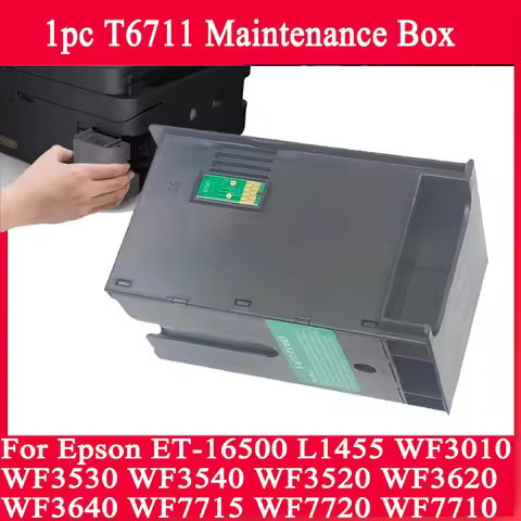 1pc T6711 Maintenance Box Waste Ink Tank For Epson ET-16500 L1455 WF3010 WF3530 WF3540 WF3520 WF3620