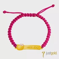 【Just Gold 鎮金店】Kitty粉紅風潮 PinkHolic 黃金手繩-粉紅金牌