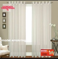 Vitrase Gorden model Smokring Hordeng Transparan Jendela Pintu Sekat ruangan Ruang Tamu Mewah Gorden