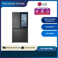 (TNG REBATE) LG 601L French Door Inverter Fridge with InstaView in Matte Black Finish | 4 Door Refri