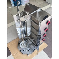 KIZZY K-RD04M Portable Heavy Duty Manual Stainless Steel 4 Gas Burner Commercial Shawarma Kebab Mach