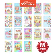 18 Pcs Happy Birthday Greeting Cards For Wishes