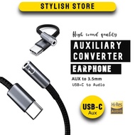 Audio Converter Cable USB Type C 3.5mm Aux Jack Adapter Earphone Hi Res Audio For Mobile Tablet Head