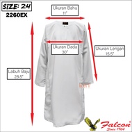 Falcon 2260EX Baju Kurung Putih Cotton Sekolah  School Uniform Baju Kurung Putih Cotton Falcon Schoo