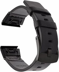 GANYUU Leather Watchband Strap for Garmin Fenix 5X/5S plus/6/6X pro/3 HR Smart Watch Bracelet Wristband Quick Release Accessories