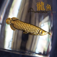 Arowana Pendant Keychain Brass Fish Bag Pendant Key Ring Pendant Retro Chinese Style Key Chain Penda