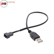 BS Black usb 2.0A male to 4-pin connector adapter cable for 5v computer pc fan