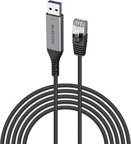 Elecom LD-AL1G50BK USB-C to LAN Cable CAT6 MAC Address Changer 16.4 ft (5 m) Black