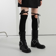 [binary01] Kimi Strap Over Knee Socks