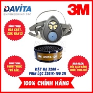 3M 3200 half-face gas mask, 100 filter included