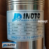 Pompa Submersible Inoto 3in 3" Pompa Celup  satelit + CONTROL BOX + KABEL Pompa 0.25hp 0.33hp 0.5hp 