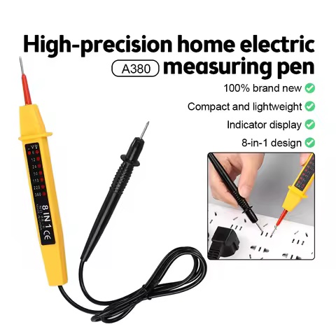 8-In-1 Tester Voltage AC DC 6-500V Auto Electrical Pen Circuit Detector Tester For Home Wiring Inspe