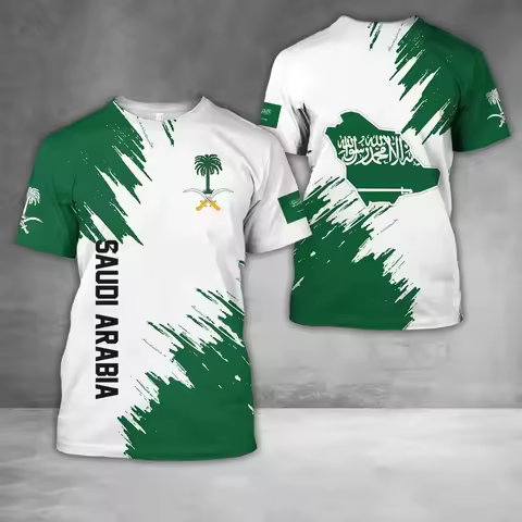 Saudi Arabia Arab Middle East style 3D Printed Polyester T-shirt Summer Round Neck Men Female Casual