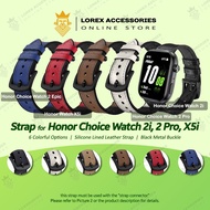 Strap for Honor Choice Watch 2i 2 Pro X5i, Hybrid Silicone Leather Strap 20 22mm, Black Metal Buckle