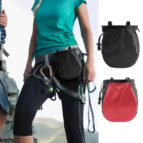 Climbing Chalk Bag Waterproof Adjustable Drawstring Chalk Belt Pouch for Climber Beginner Athlete Ou