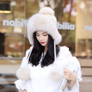 Mink Fur Hat for Women Winter Autumn Winter Women's Fur Mink Fur Thickened Warm Versatile Fashionabl