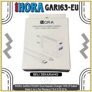 1HORA GAR163 PD20W Dual Charger Head With IP Cable Date C to L For Phone 6 7 8 X 11 12 13 14