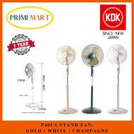 KDK : P40US STAND FAN (16 INCH) w METAL BLADE. SPECIAL DEAL for GOLD MODEL* - 1 YEAR LOCAL WARRANTY.