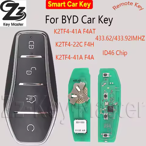 Zz Car Remote Key 433.92/433.62MHz ID46 Chip for BYD Qin PLUS DM-i Qin PLUS EV Yuan PLUS SONG Keyles