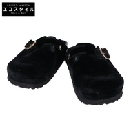 Birkenstock 與 UA 聯名款 BOSTON 天鵝絨涼鞋，金色搭扣，38 號 [二手]