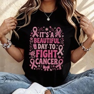 It's A Beautiful Day To Fight Cancer Shirt, Breast Cancer Awareness Tee, Pink Ribbon Warrior Gift, C