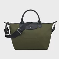 LONGCHAMP LE PLIAGE ENERGY系列再生尼龍短把兩用包(大) 深卡其