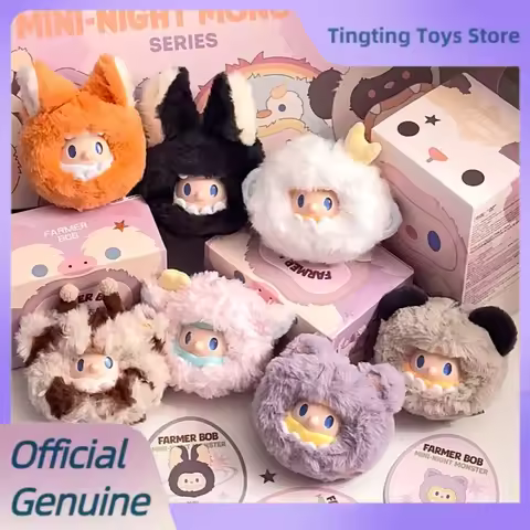 Genuine Farmer Bob Mini-Night Monster Series Blind Box Vinyl Plush Bag Pendant Bob Mystery Box Trend