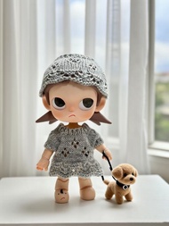 Zsiga Knitted Doll Clothes Set Cotton Fabric Handmade 1/8 Scale Miniature Clothing for Dolls Collect