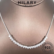 HILARY JEWELRY Perempuan 純銀項鏈 Korean 925 Square Pendant Simple Rantai Original Sterling Necklace Perak Women Accessories For Chain Leher Silver N1083