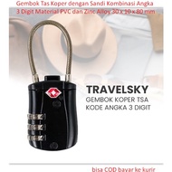 Suitcase Bag Padlock with 3 Digit Number Combination Password Material PVC and Zinc Alloy 3 x 1 x 8 