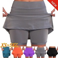 Yoga Culottes Ladies Fashion Sports Skirts Solid Color Anti-exposure Skort Running Tennis Golf Short
