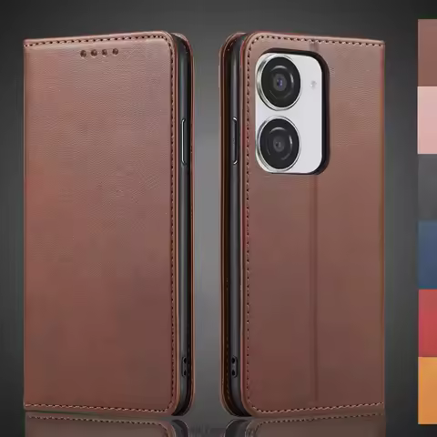 Magnetic attraction Leather Case for ASUS Zenfone 9 / Zenfone 10 Holster Flip Cover Case Wallet Phon