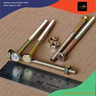 YELLOW BOLT NUT M6 X 80 LENGTH 8CM 8 CM 80MM 80 MM BMK M6X80 BOLT 6X80 6 X 80 KEY 10 PITCH THREAD 1.