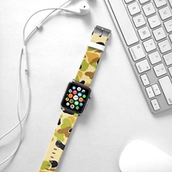 Apple Watch 真皮手錶帶, 香港原創設計師品牌 -黃綠迷彩圖案 11