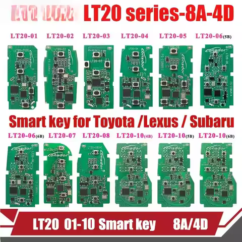 Lonsdor LT20 Smart Key LT20-01 LT20-03 LT20-02 LT20-03 LT20-04 LT20-10 8A+4D For Toyota & Lexus Supp