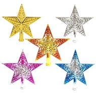 Christmas Tree Top Star Three-Dimensional Hollow Five-Star Colorful Five-Pointed Star Christmas Deco