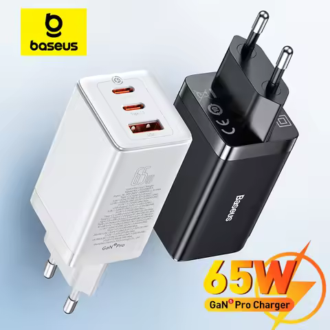 Baseus 65W GaN Charger Quick Charge Type C PD QC Charger USB Charger Portable Fast Charger For Lapto