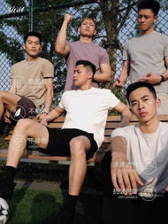 GTAL American Ration T-Shirt Solid Color Stitching Stretch Fiber Short-Sleeved Breathable Sports Moi