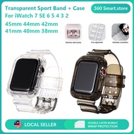 Sport Band + Case 360 Full Protection Strap For iWatch 7 SE 6 5 4 3 2 iWatch 45mm 44mm / 41mm 40mm