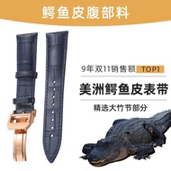 2023 New☆☆ Suitable for IWC crocodile leather strap Portugal IW500107 Portuguese meter blue needle IW371446 crocodile leather watch strap