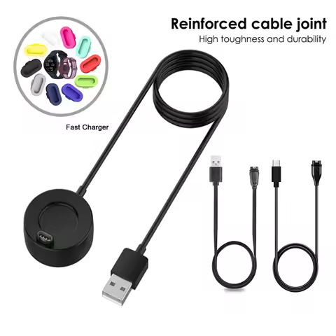 2in1 Dust Plug+Charging Cable For Garmin165 / 245/ 255 265 / Venu 3 3s / Sq 2 / Vivoactive 5 USB Typ