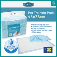 [Cuddly Paws] (100pcs S Value Pack) Ultra-absorbent Small Pets Training Pee Pads 45x33cm for Dog, Ca