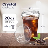 12/16//20/24/32OZ  Clear Plastic Cups with Sip Lids Disposable Plastic Coffee Cups To Go Cups for Ic