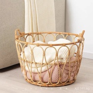 Laundry Basket ins Wind Basket Dirty Clothes Rattan Storage Basket Woven Real Rattan Household Dirty