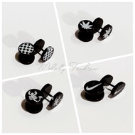 BLACK EARRINGS FOR MEN AND WOMEN BARBEL PIERCING EARING PLUG MFS FASHION EAR ACCESSORIES