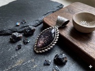 天然血滴堇青石 S925 銀飾